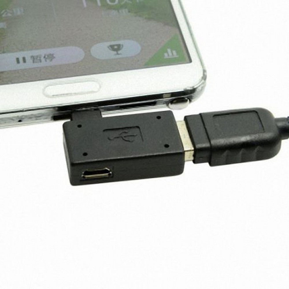 Chenyang 90 Degree Left Angled Micro USB 2.0 OTG Host Adapter with USB Power for Galaxy S3 S4 S5 Note2 Note3 Cell Phone Tablet U2-141-LE