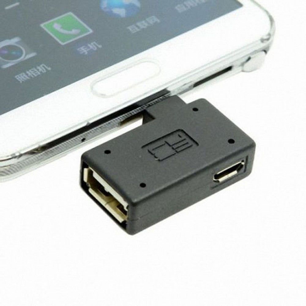 Chenyang 90 Degree Right Angled Micro USB 2.0 OTG Host Adapter with USB Power for Galaxy S3 S4 S5 Note2 Note3 Cell Phone Tablet U2-141-RI
