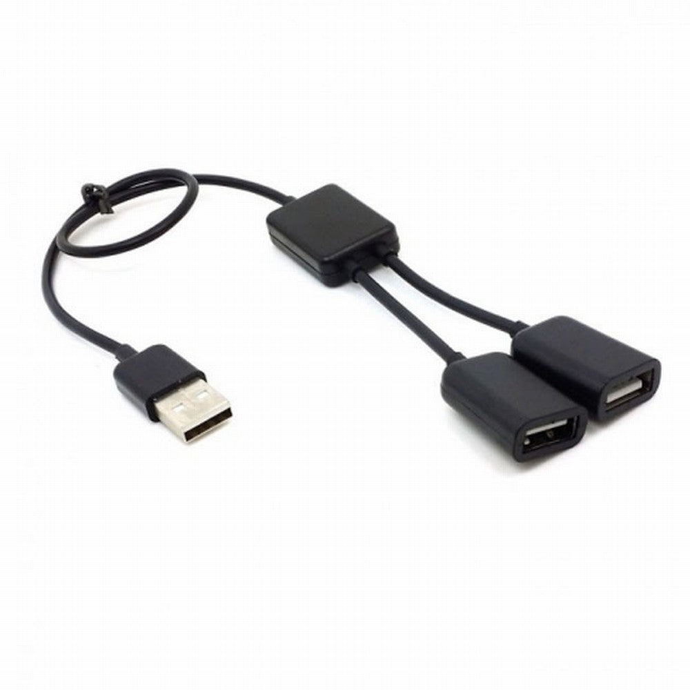 Chenyang Black 1 to 2 USB 2.0 Dual Ports Hub Cable Bus Power For Laptop Desktop PC Mouse Flash Disk U2-125