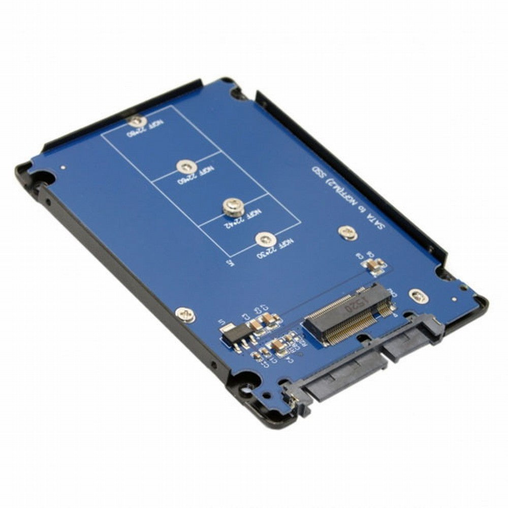 Chenyang B+M Key Socket 2 M.2 NGFF (SATA) SSD to 2.5 SATA Adapter Card Adapter with Black Metal Case SA-104