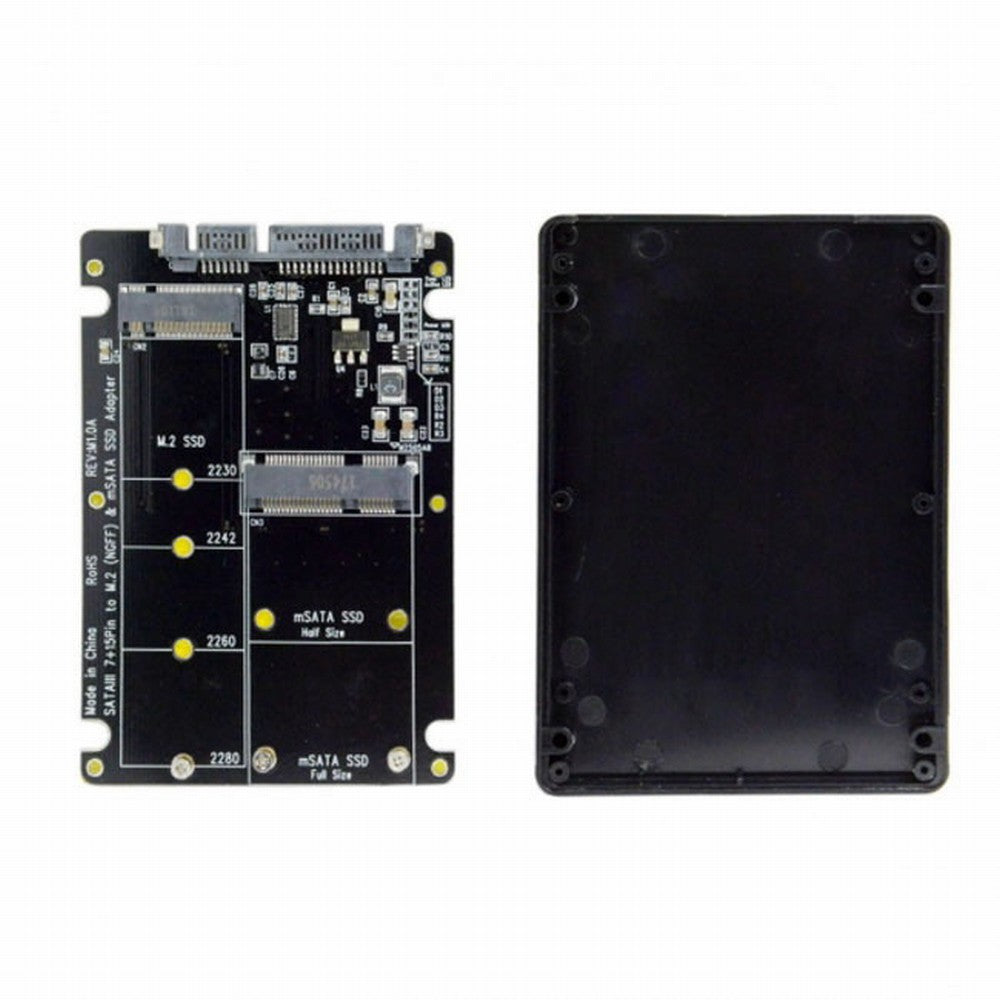 Chenyang 2 in 1 Combo M.2 NGFF B-key mSATA SSD to SATA 3.0 Adapter Converter Case Enclosure SA-115