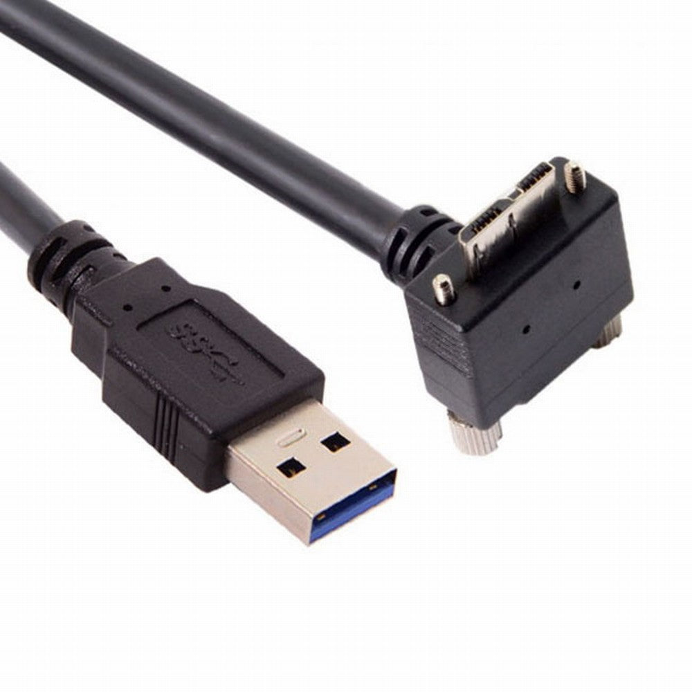 Chenyang  90 Degree Down Angled Micro USB Screw Mount to 3.0 Data Cable for Industrial Camera CC-U3-044-DN