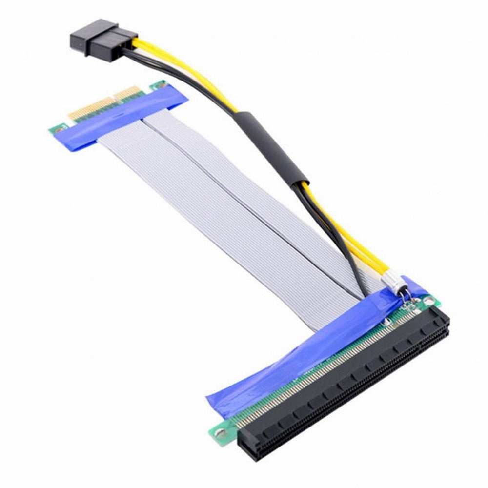 Chenyang PCI-E Express 4x to 16x Flex Cable Extender Converter Riser Card Adapter with 4pin Power 15cm EP-005