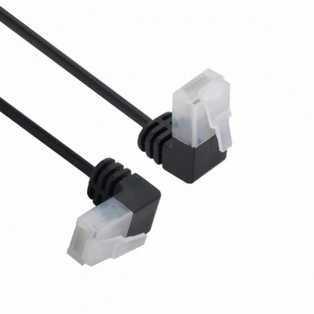 Chenyang Ultra Slim Cat6 Ethernet Cable RJ45 Up Angled 25cm UTP Network Cable Patch Cord 90 Degree Cat6a Lan for Laptop Router TV BOX UT-008-UP