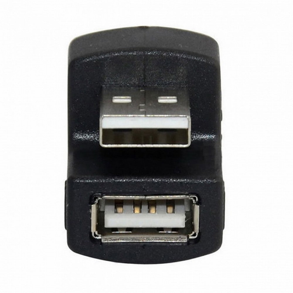 Chenyang 2pcs/Set Up Down Angled USB 2.0 Adapter A Male to Female Extension 180 Degree Black U2-099-DN+UP