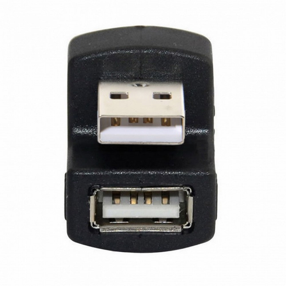 Chenyang 2pcs/Set Up Down Angled USB 2.0 Adapter A Male to Female Extension 180 Degree Black U2-099-DN+UP