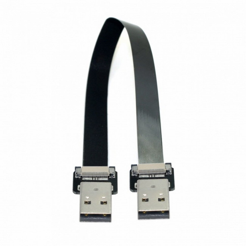 Chenyang USB 2.0 Type-A Male to Type-A Male Data Flat Slim FPC Cable for FPV Disk Scanner Printer CC-U2-031-BK