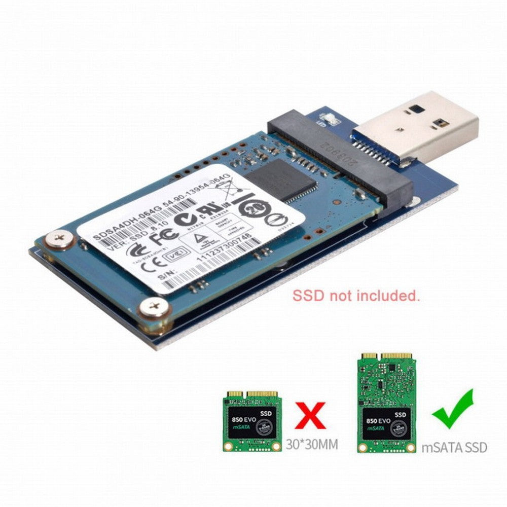 Chenyang Mini PCI-E mSATA to USB 3.0 External SSD PCBA Conveter Adapter Pen Driver Card with Case U3-034