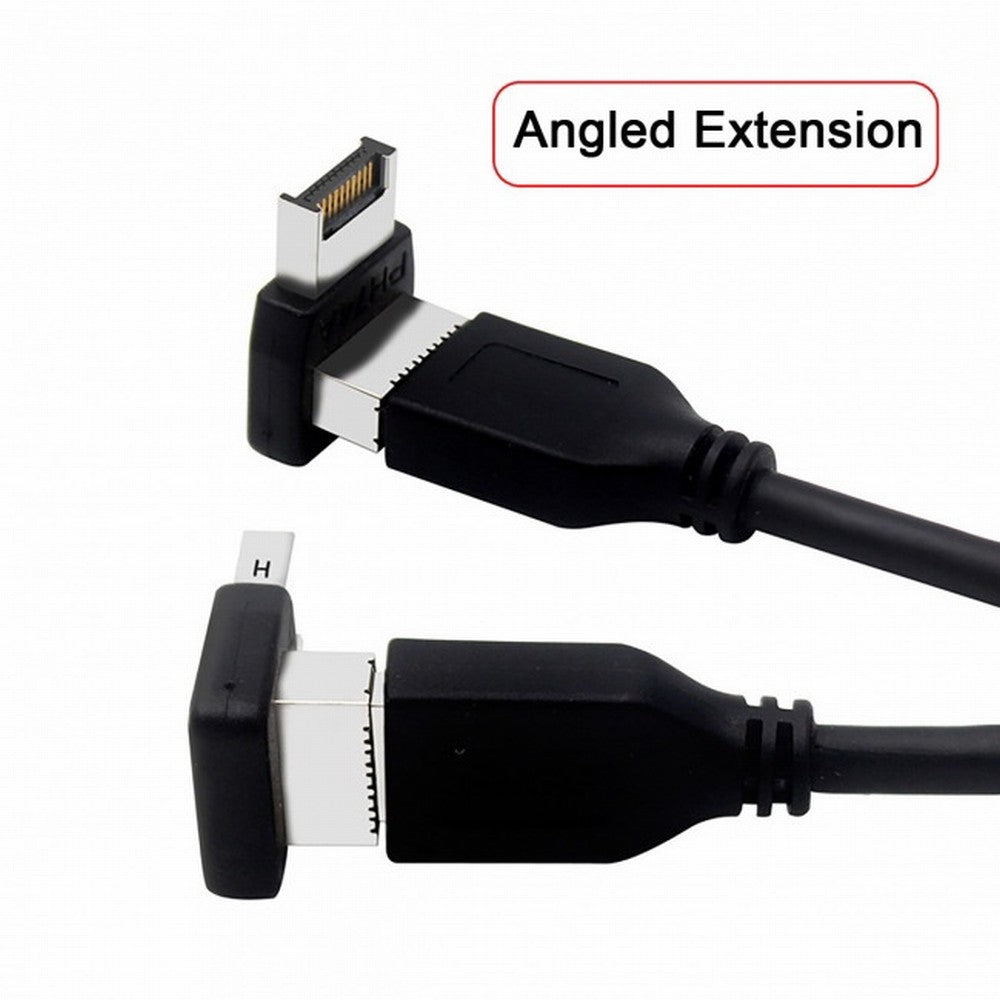 Chenyang 2pcs Overmold USB 3.1 Front Panel Header Male to Female Type-E Motherboard Extension Data Adapter UC-059