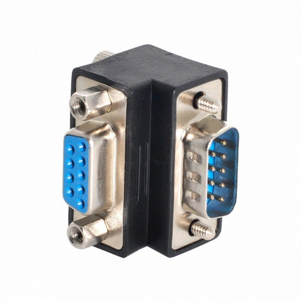 Chenyang Down Angled 90 Degree RS232 D-Sub 9Pin Male Screw Type to Female Nut Type Extension Adapter DB-001-DN