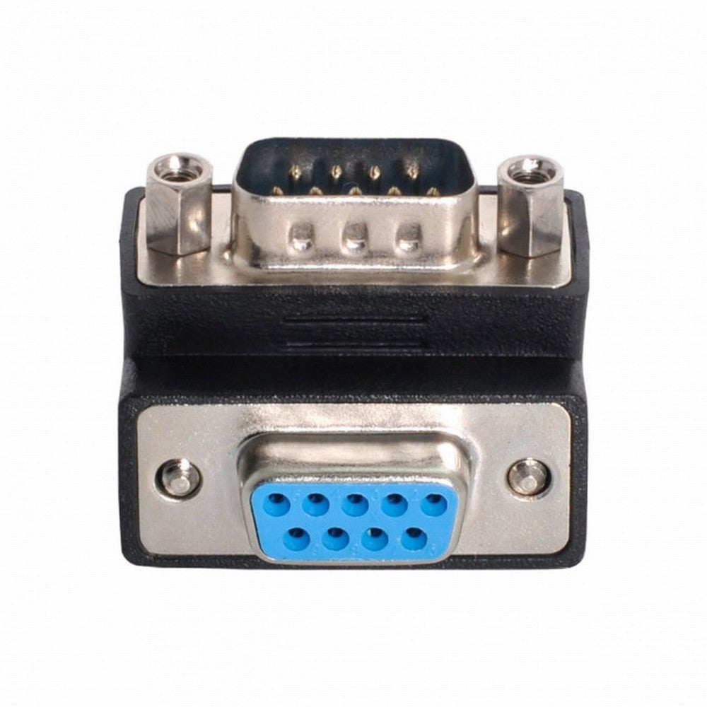 Chenyang D-Sub RS232 9Pin DB9P Male to Female Up Angled 90 Degree Extension Adapter DB-016-UP