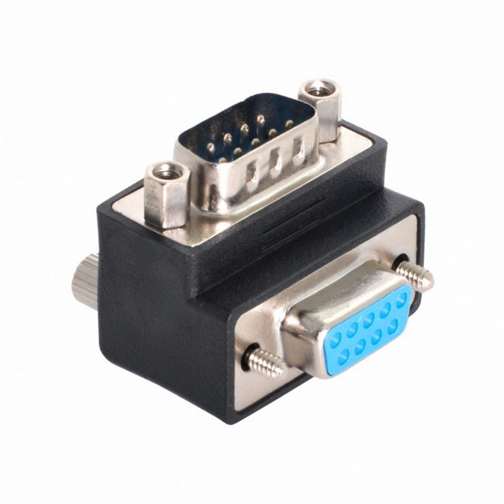 Chenyang D-Sub RS232 9Pin DB9P Male to Female Up Angled 90 Degree Extension Adapter DB-016-UP