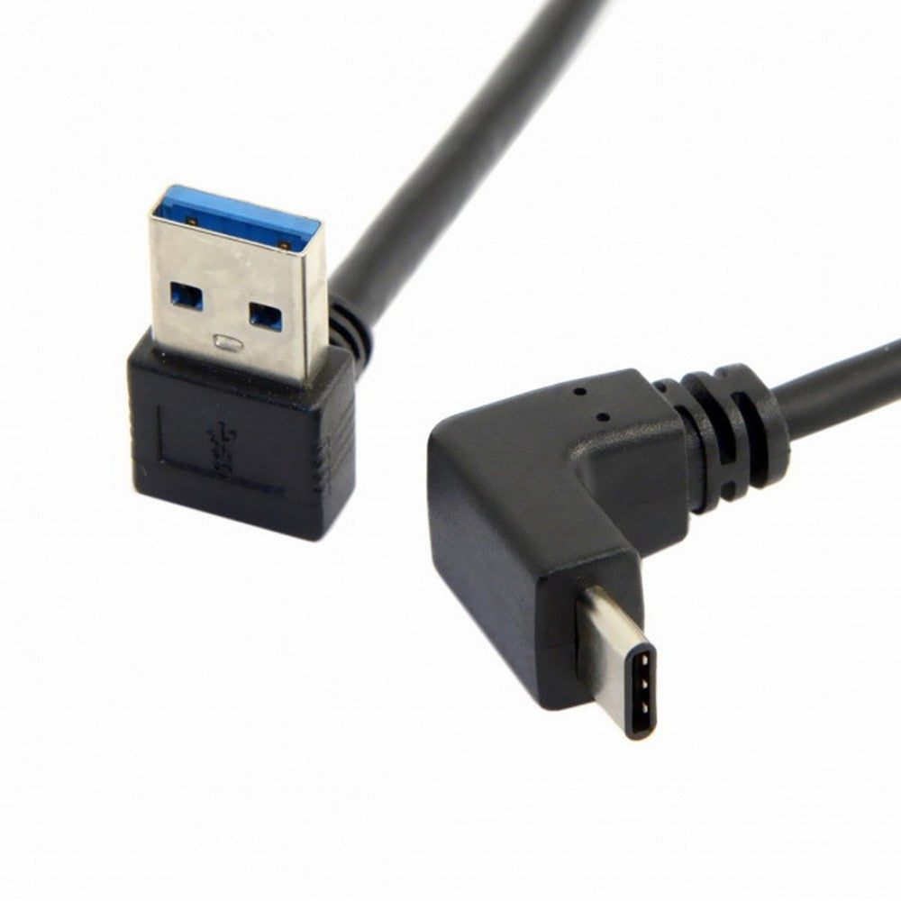 Chenyang USB 3.1 USB-C Up Down Angled to 90 Degree Down Angled A Male Data Cable for Tablet Phone UC-098-DN