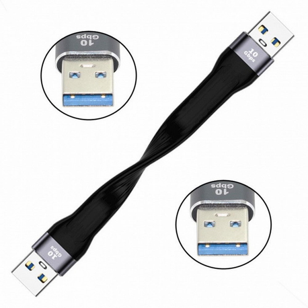 Chenyang 10Gbps USB 3.1 Type A Male to USB3.0 Type A Male Extension Flat Slim FPC Data Cable 13cm for Laptop Desktop U3-001-0.13M