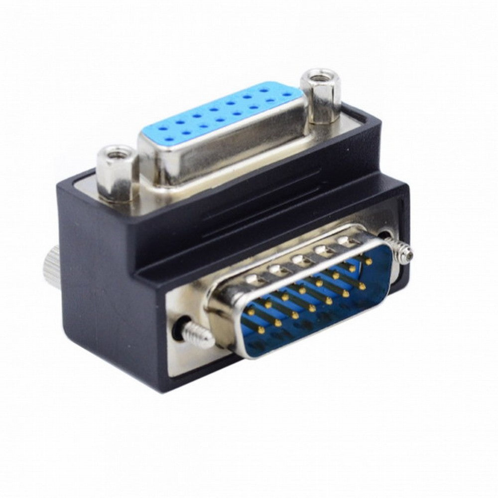 Chenyang Up 90 Degree Angled DSUB D-subminiature 15pin Male to Female Extension Adapter DB Connector DB-003-UP