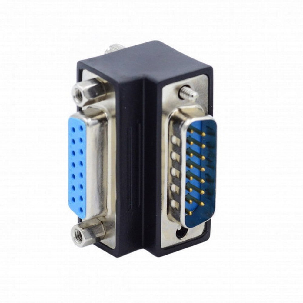 Chenyang Up 90 Degree Angled DSUB D-subminiature 15pin Male to Female Extension Adapter DB Connector DB-003-UP