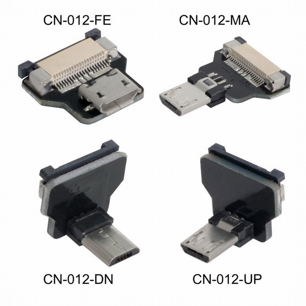 Chenyang CYFPVUSB 5Pin Micro USB2.0 Male 90 Degree Up Angled Connector Socket for FPV HDTV Multicopter Aerial Photography CN-012-UP