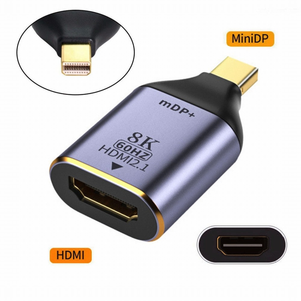 Chenyang Mini DisplayPort 1.4 Source to HDMI 2.0 Display 8K 60hz UHD 4K Mini-DP to HDMI Male Monitor Adapter Connector DP-055-MDP