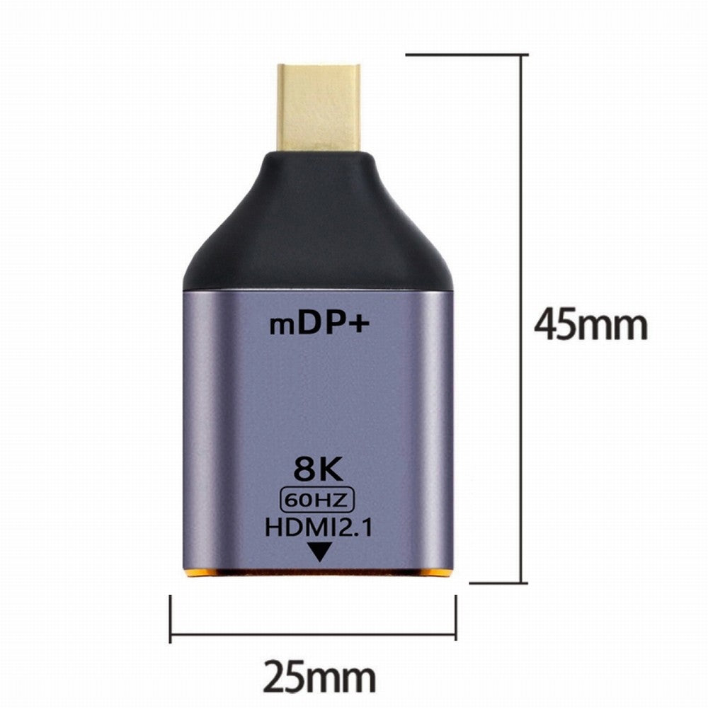 Chenyang Mini DisplayPort 1.4 Source to HDMI 2.0 Display 8K 60hz UHD 4K Mini-DP to HDMI Male Monitor Adapter Connector DP-055-MDP