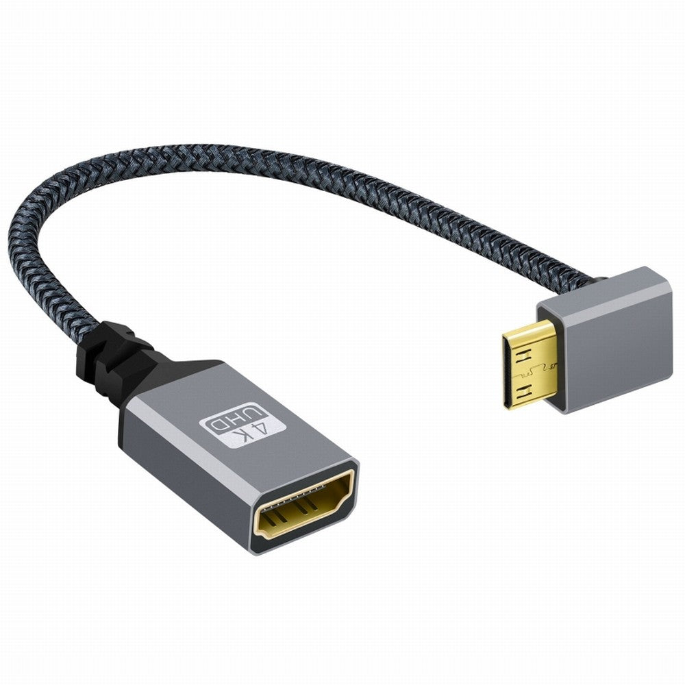 Chenyang 4K Type-C MINI HDMI 1.4 Male 90 Degree Up Angled to HDMI Female Extension Cable for DV MP4 Camera DC Laptop HD-004-UP