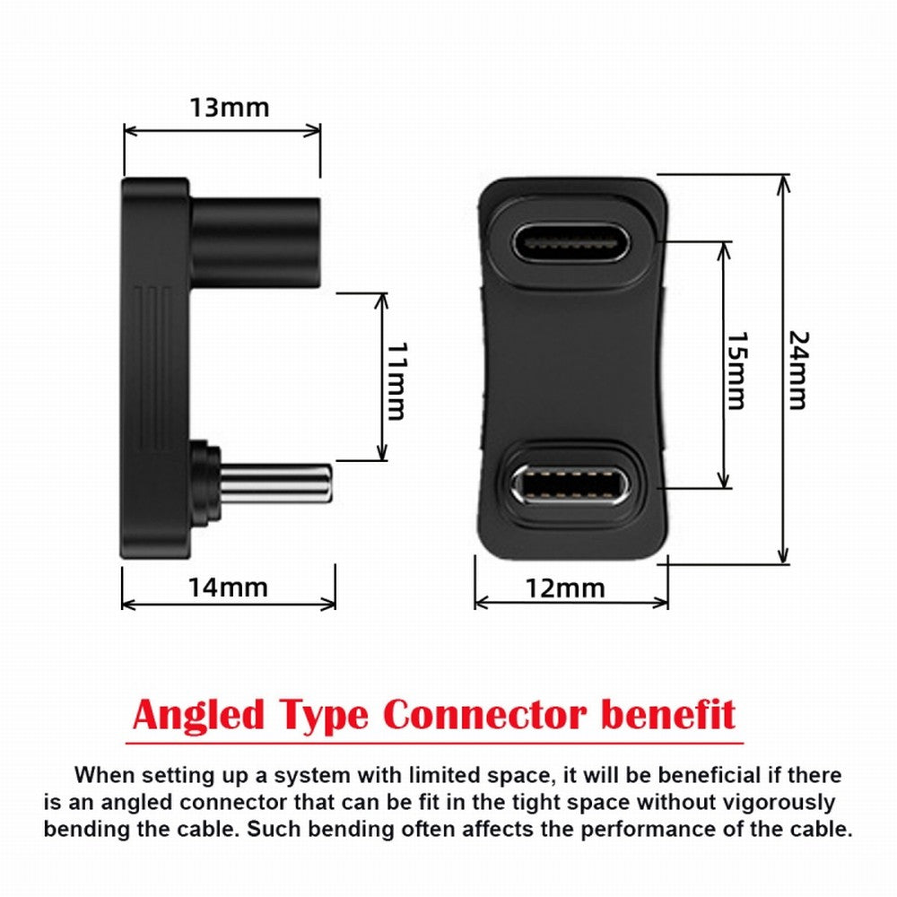 Chenyang 10Gbps USB3.1 Type C Male to Female Power Data Video Adapter Opposite U Shape Back Angled Compatible with Steam Deck Phone Laptop UC-068-OS