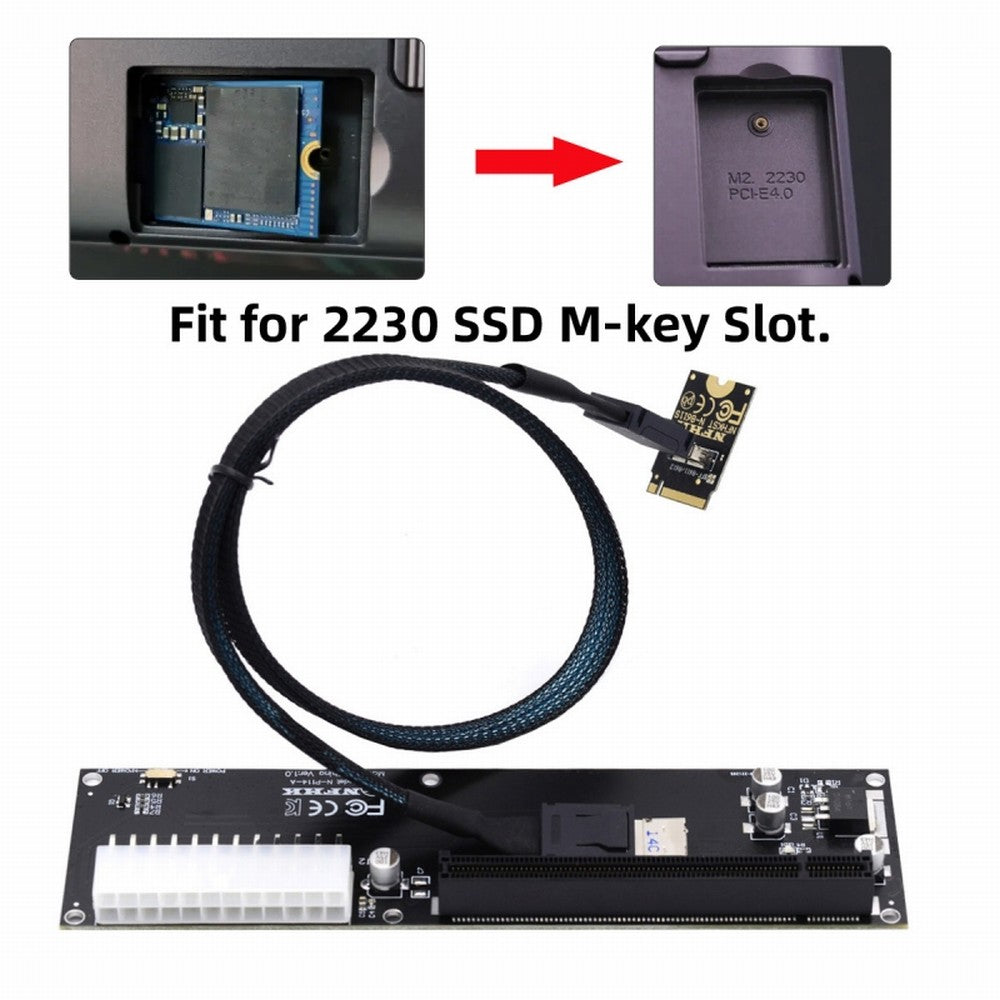 Chenyang PCI-E 3.0 M.2 M-key to Oculink SFF-8612 SFF-8611 Host Adapter for GPD WIN Max2 External Graphics Card & SSD SF-014-BK+SF-061
