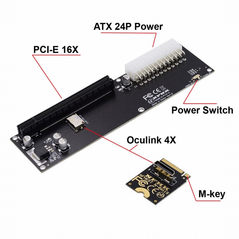 Chenyang PCI-E 3.0 M.2 M-key to Oculink SFF-8612 SFF-8611 Host Adapter for GPD WIN Max2 External Graphics Card & SSD SF-014-BK+SF-061