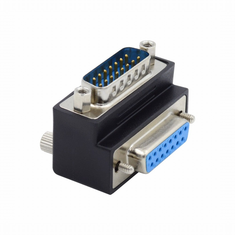 Chenyang DSUB RS232 D-subminiature 15pin Male Nut to Female Screw Extension Adapter DB Connector Up 90 Degree Angled DB-017-UP
