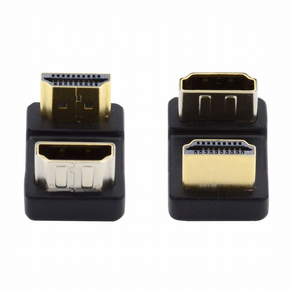 Chenyang Standard HDMI 1.4 Male Type-A to HDMI Female Port Savers 360 Degree Down Opposite U Shape Back Angled Extension Adapter Converter HD-019-DN