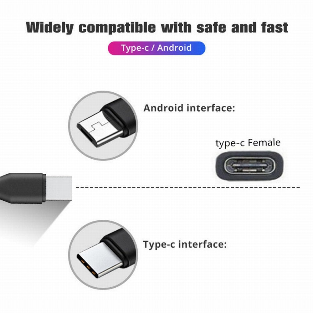 Chenyang Type-C USB-C Female to USB-C Type C USB 3.1 & Micro USB Male Splitter Extension Charge Cable U2-069-TC001