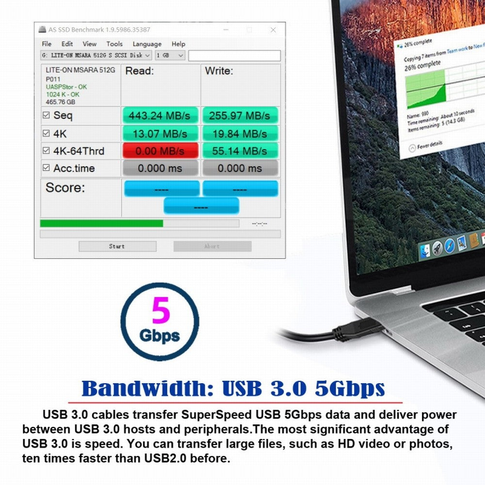 Chenyang Angled USB 3.0 Type-A Male to Straight 3.0 Type-A Male Data 5Gbps Cable 90 Degree Up Angled 40cm U3-069-UP
