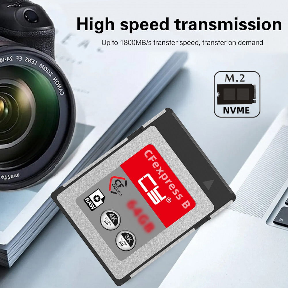 Chenyang CFexpress Type-B 128GB Memory Card CFE CFB Adapter Compatible with XS Camera 8K RAW PCIe Expansion SA-079-128G