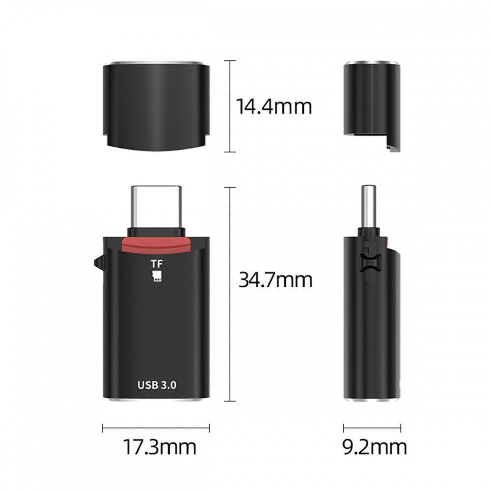 Chenyang 10Gbps USB-C Type-C to USB 3.0 Female OTG & TF Micro-SD Card Reader Adapter for Laptop Tablet Phone UC-035-TF