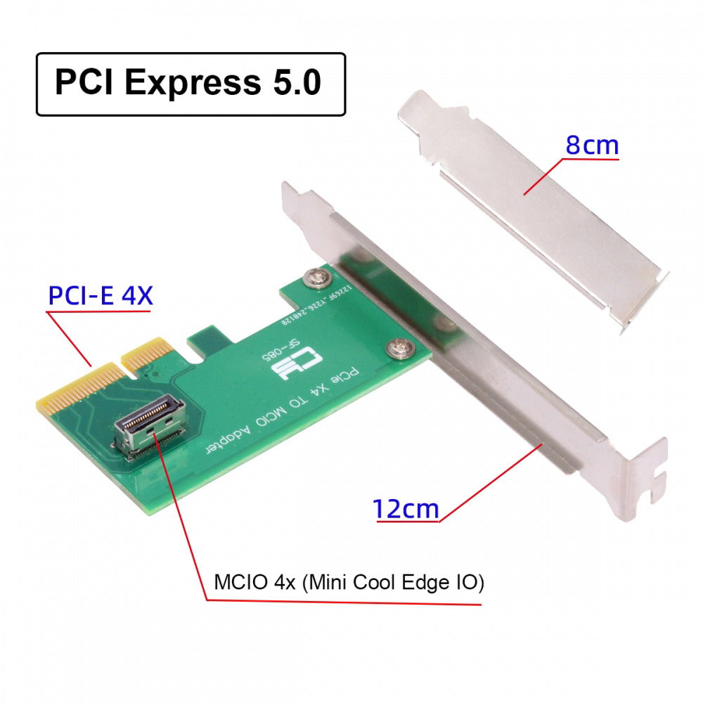 Chenyang PCI-Express 5.0 4.0 4X to MCIO Mini Cool Edge IO Female Host Adapter for PCIe Nvme U.2 SSD SF-085
