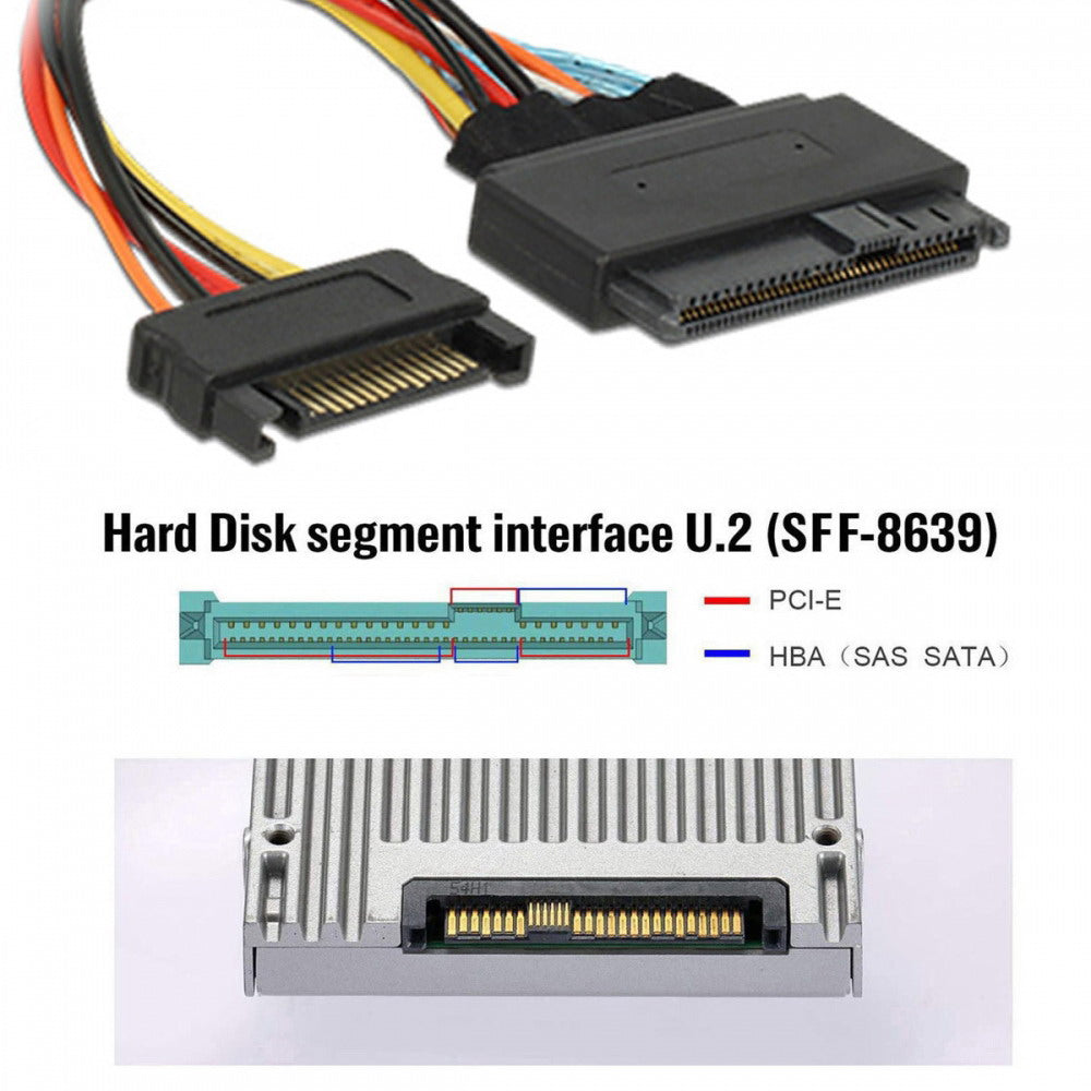 Chenyang MCIO 4x Mini Cool Edge IO to U.2 SFF-8639 NVME PCIe PCI-Express Cable for Mainboard SSD SF-081