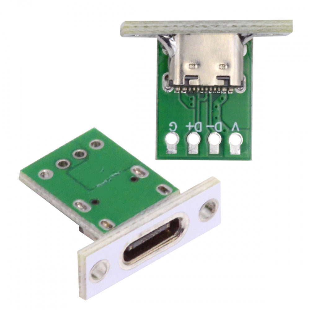 Chenyang 5pcs/set DIY OEM Type C Female Socket Connector Panel Mount Type with PC Board 24pin USB 2.0 Pinout CN-014-CF