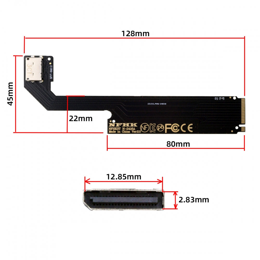 Chenyang PCI-E 4.0 M.2 M-key to Oculink SFF-8612 SFF-8611 Host Adapter for 2024 ThinkBook 16+ AMD8845 External Graphics Card & SSD SF-058-AMD
